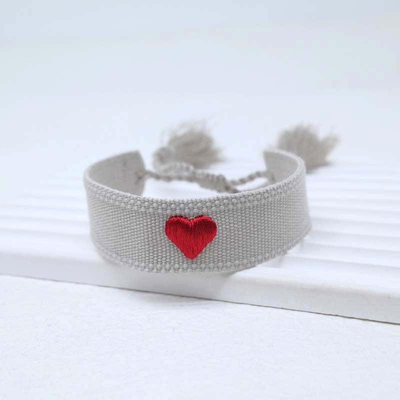 Wholesale Cord Logo Letter Love Woven Tassel Bracelet